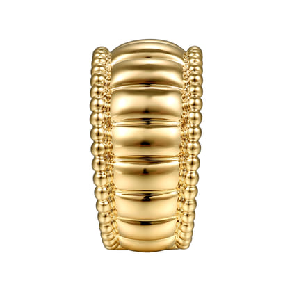 14K Yellow Gold Bujukan and Scallop Cigar Band