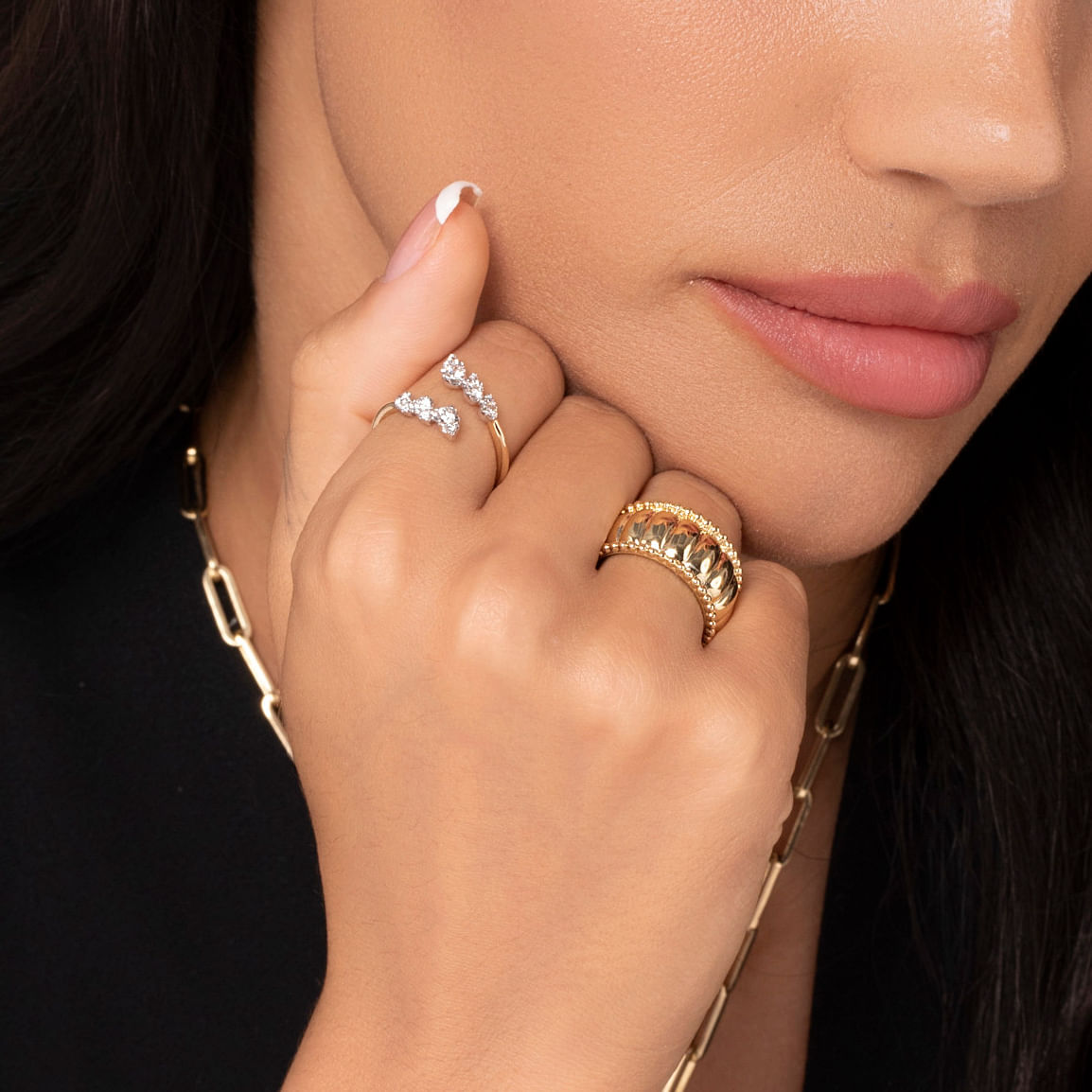 14K Yellow Gold Bujukan and Scallop Cigar Band