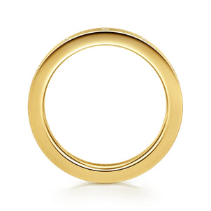 14K Yellow Gold Burnish Diamond Eternity Band