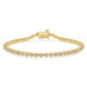 14K Yellow Gold Buttercup Set Diamond Tennis Bracelet - 1.01 ct