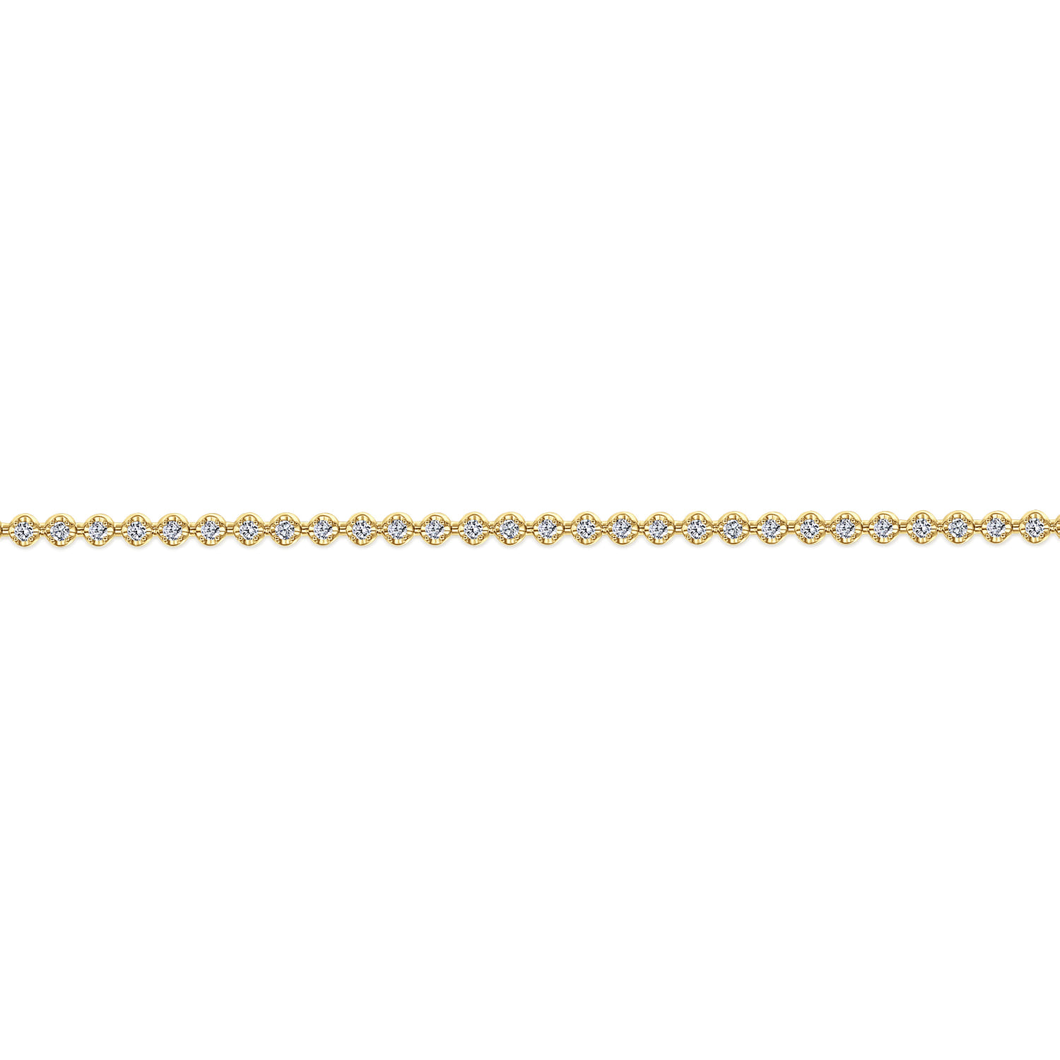 14K Yellow Gold Buttercup Set Diamond Tennis Bracelet - 1.01 ct - Shot 2
