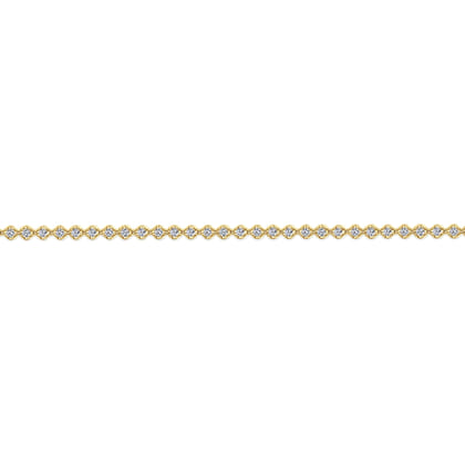 14K Yellow Gold Buttercup Set Diamond Tennis Bracelet