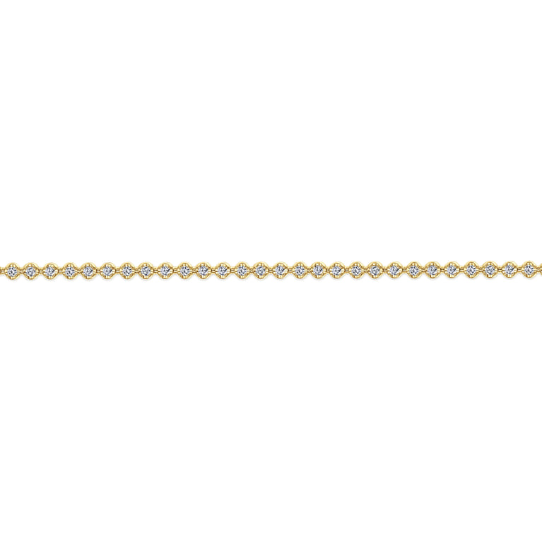 14K Yellow Gold Buttercup Set Diamond Tennis Bracelet - 1.01 ct - Shot 2