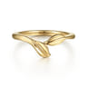 14K Yellow Gold Bypass Leaf Ring