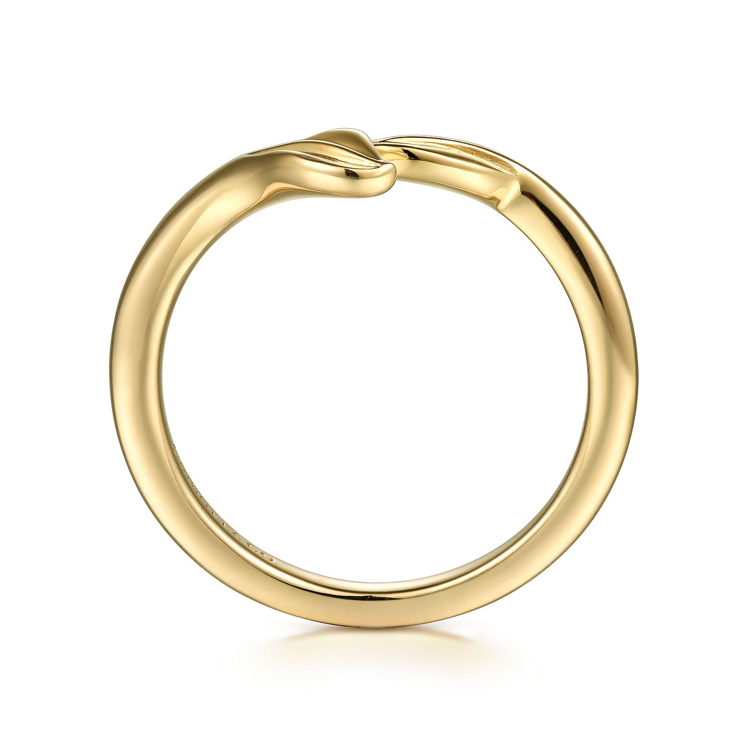 14K Yellow Gold Bypass Leaf Ring
