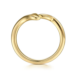 14K Yellow Gold Bypass Leaf Ring