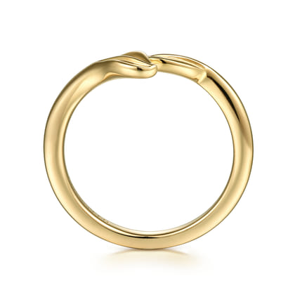 14K Yellow Gold Bypass Leaf Ring