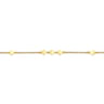 14K Yellow Gold Chain Ankle Bracelet with Diamond Shaped Stations