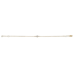14K Yellow Gold Chain Bracelet with Diamond Cross