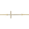 14K Yellow Gold Chain Bracelet with Diamond Cross - 0.12 ct