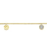 14K Yellow Gold Chain Bracelet with Hammered and Pave Diamond Discs - 0.07 ct