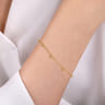 14K Yellow Gold Chain Bracelet with Metal Bead Drops