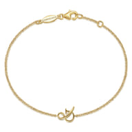 14K Yellow Gold Chain Bracelet with  Symbol