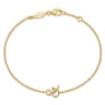 14K Yellow Gold Chain Bracelet with  Symbol