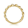 14K Yellow Gold Chain Link Ring Band with Pave Diamond Station - 0.05 ct