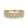 14K Yellow Gold Chain Link Stackable Diamond Ring - 0.45 ct