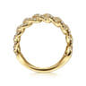 14K Yellow Gold Chain Link Stackable Diamond Ring - 0.45 ct