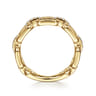 14K Yellow Gold Chain Link Stackable Ring Band with Diamond Connectors - 0.1 ct