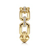14K Yellow Gold Chain Link Stackable Ring Band with Diamond Connectors - 0.1 ct