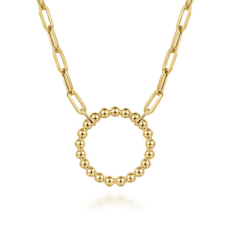 14K Yellow Gold Chain Necklace-Bujukan - Shot 1
