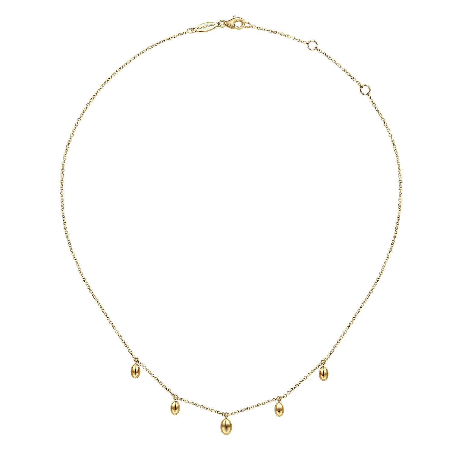 14K Yellow Gold Chain Necklace with Bujukan Bead Drops - Shot 2