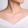 14K Yellow Gold Chain Necklace with Bujukan Bead Drops