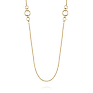 14K Yellow Gold Chain Necklace with Circle Stations