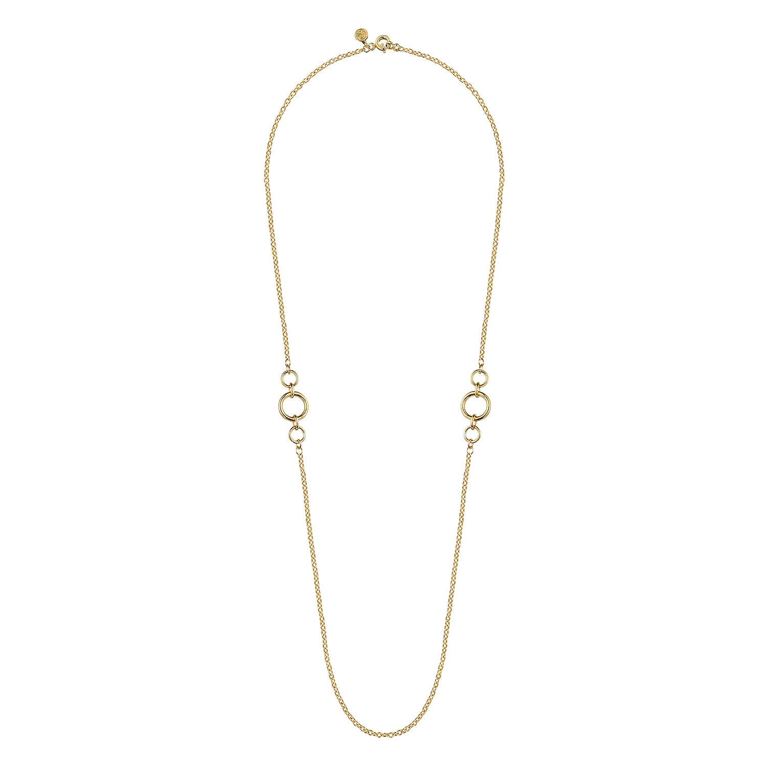 14K Yellow Gold Chain Necklace with Circle Stations - Shot 2