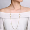 14K Yellow Gold Chain Necklace with Circle Stations