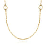 14K Yellow Gold Chain Necklace with Circle Stations