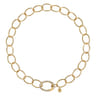 14K Yellow Gold Chain Necklace with Diamond Oval Pendant - 1.35 ct