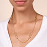 14K Yellow Gold Chain Necklace with Oval Link Stations