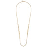 14K Yellow Gold Chain Necklace with Paper Clip Stations