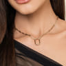 14K Yellow Gold Chain Necklace with Rectangle Drop