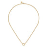 14K Yellow Gold Chain Necklace with Single Circle Station