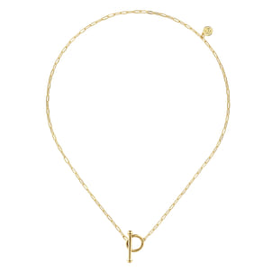 14K Yellow Gold Chain Necklace with Toggle