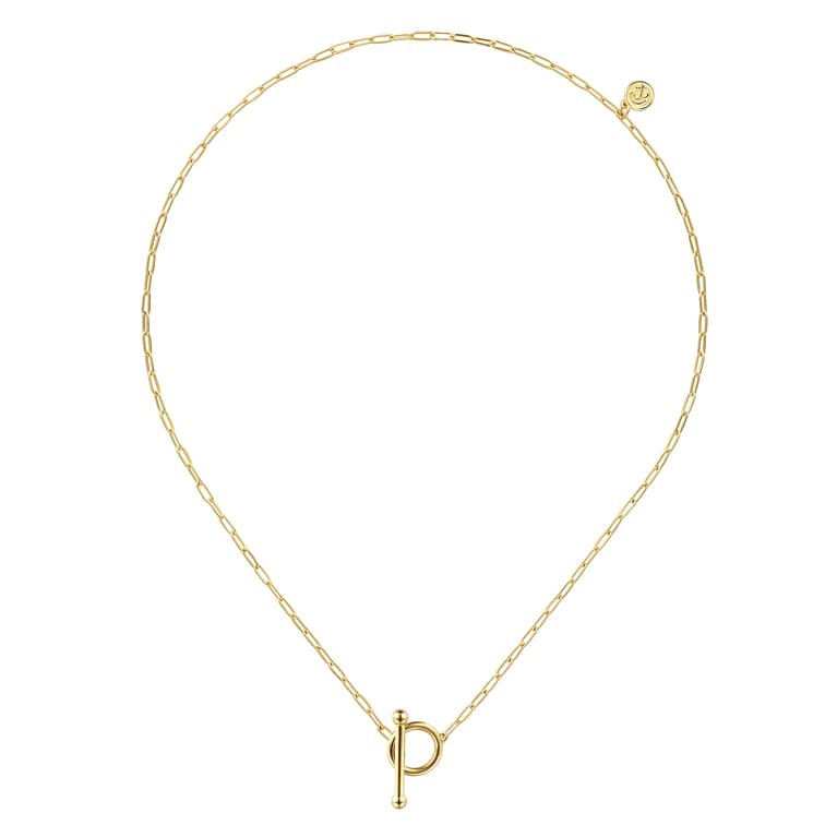 14K Yellow Gold Chain Necklace with Toggle - Shot 2