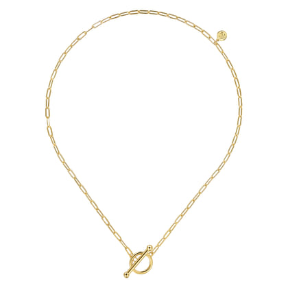 14K Yellow Gold Chain Necklace with Toggle