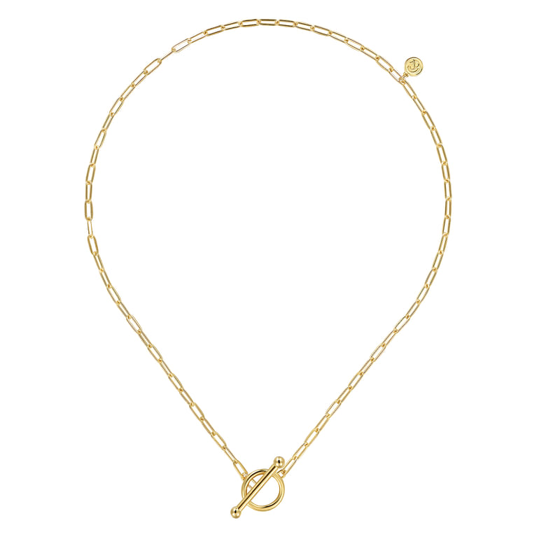 14K Yellow Gold Chain Necklace with Toggle - Shot 2