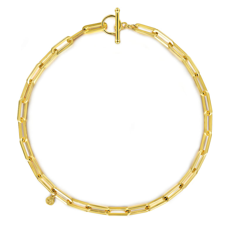 14K Yellow Gold Chain Necklace with Toggle - Shot 2