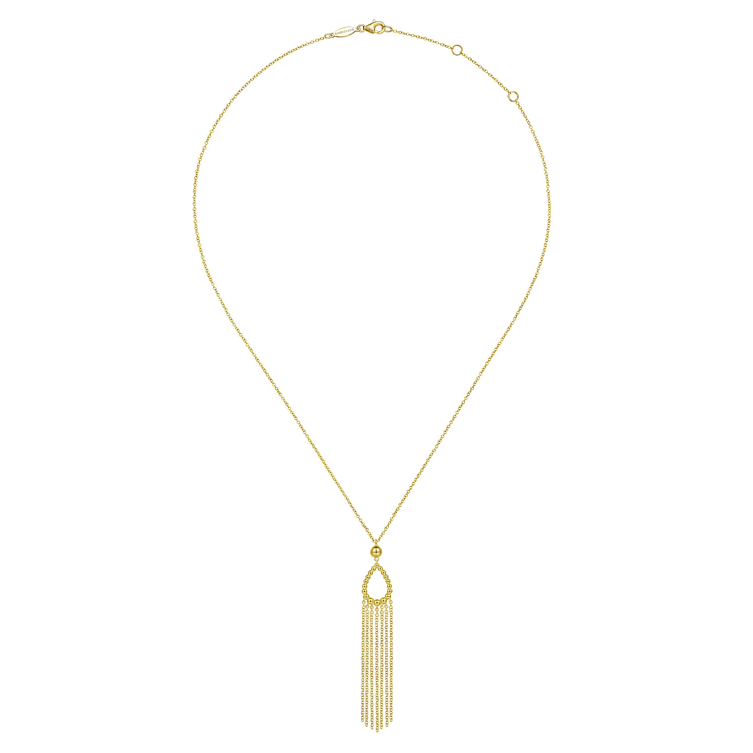 14K Yellow Gold Chain Tassel Pendant Necklace