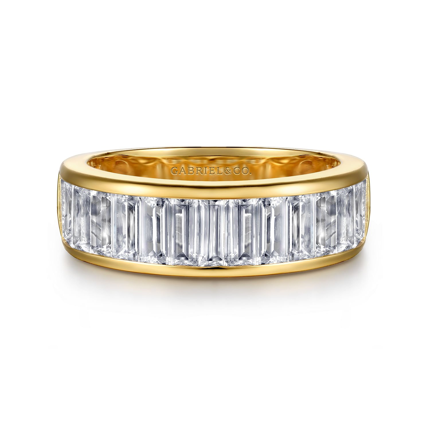 14K Yellow Gold Channel Baguette Diamond Anniversary Band
