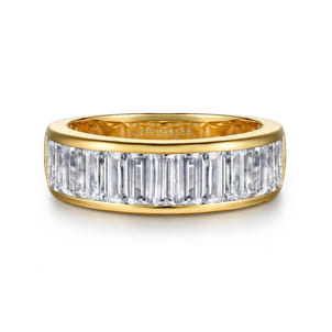 14K Yellow Gold Channel Baguette Diamond Anniversary Band