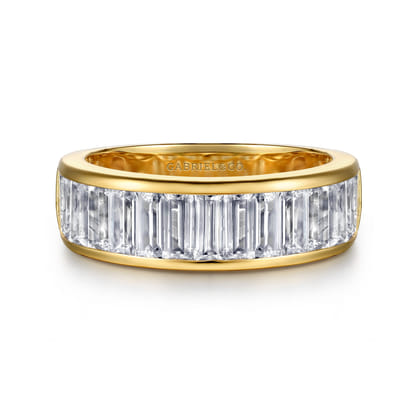 14K Yellow Gold Channel Baguette Diamond Anniversary Band