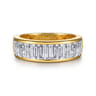 Fancy Wedding Ring in 14k Yellow Gold with Baguette Natural Diamond at Gabriel & Co.