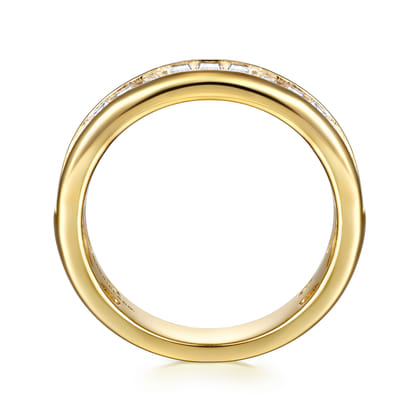 14K Yellow Gold Channel Baguette Diamond Anniversary Band