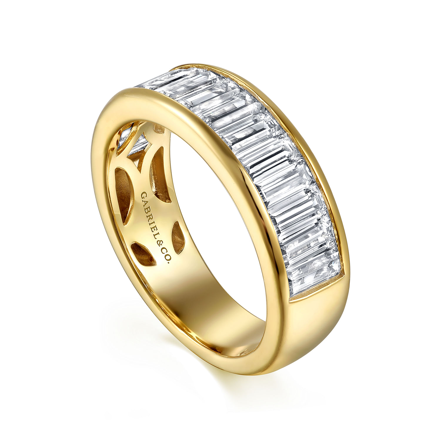 14K Yellow Gold Channel Baguette Diamond Anniversary Band