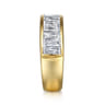 Fancy Wedding Ring in 14k Yellow Gold with Baguette Natural Diamond at Gabriel & Co.