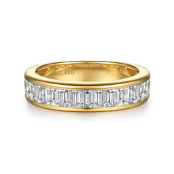 14K Yellow Gold Channel Baguette Diamond Anniversary Band