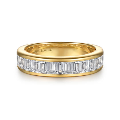 14K Yellow Gold Channel Baguette Diamond Anniversary Band